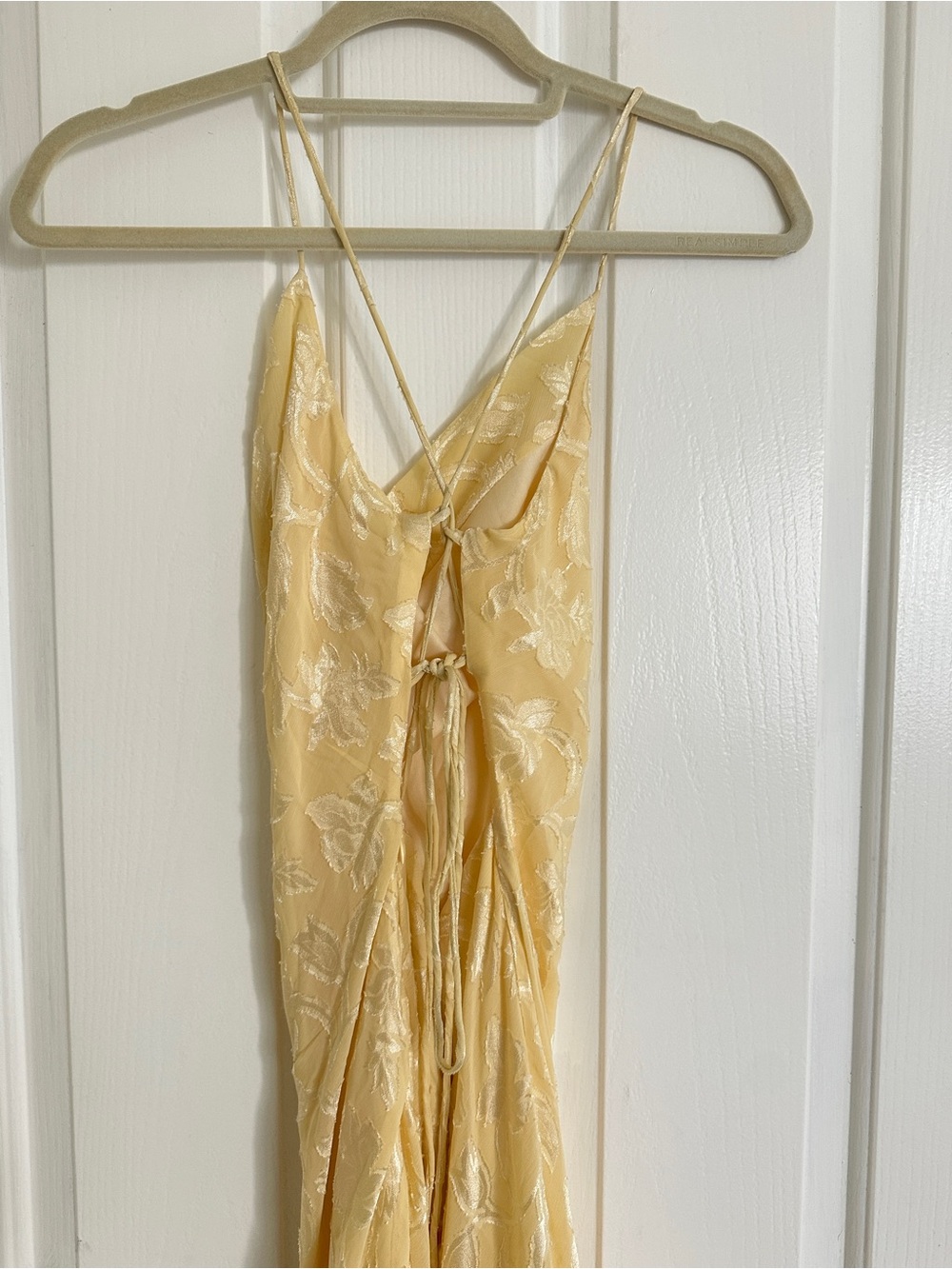Princess Polly Pale Yellow Floral Satin Slip Maxi Dress - Picture 4 of 5
